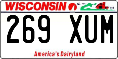 WI license plate 269XUM