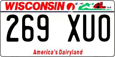 WI license plate 269XUO