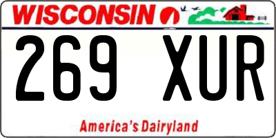 WI license plate 269XUR