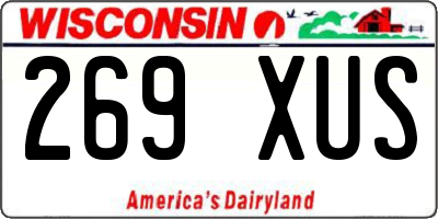 WI license plate 269XUS