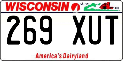 WI license plate 269XUT