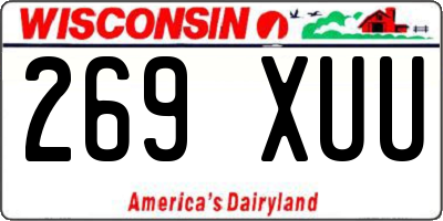 WI license plate 269XUU