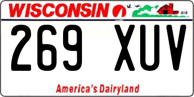 WI license plate 269XUV