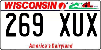 WI license plate 269XUX