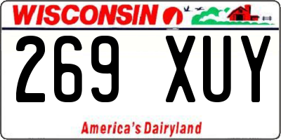 WI license plate 269XUY