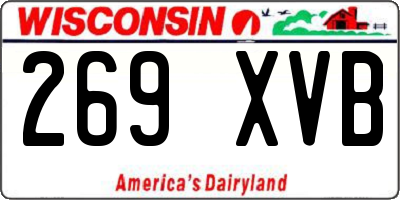 WI license plate 269XVB