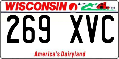 WI license plate 269XVC