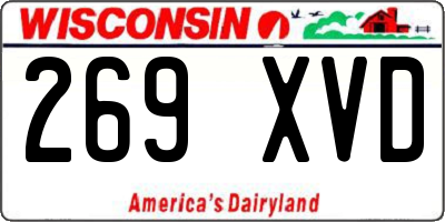 WI license plate 269XVD
