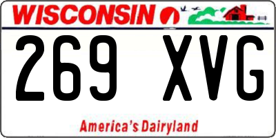 WI license plate 269XVG