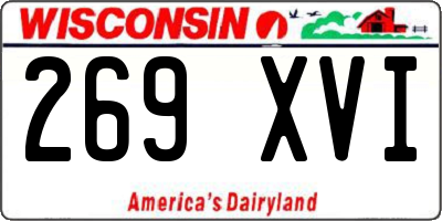 WI license plate 269XVI