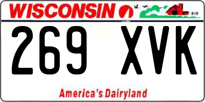 WI license plate 269XVK