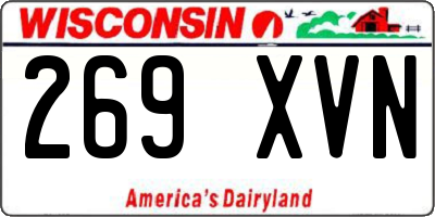 WI license plate 269XVN