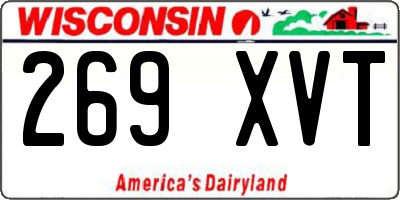 WI license plate 269XVT