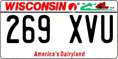 WI license plate 269XVU