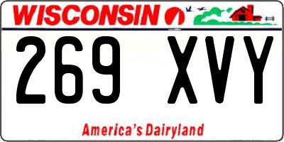 WI license plate 269XVY