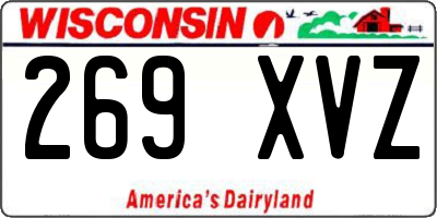 WI license plate 269XVZ