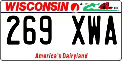 WI license plate 269XWA