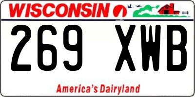 WI license plate 269XWB