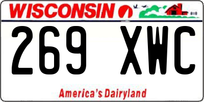 WI license plate 269XWC
