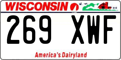 WI license plate 269XWF