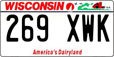 WI license plate 269XWK