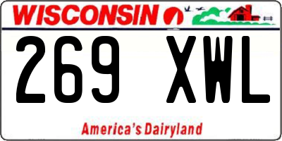 WI license plate 269XWL