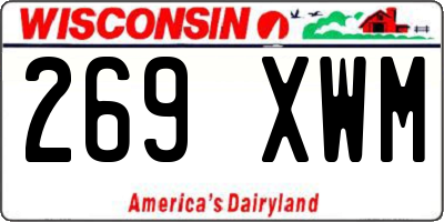 WI license plate 269XWM