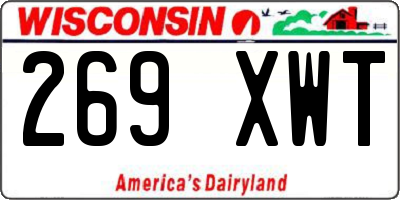 WI license plate 269XWT
