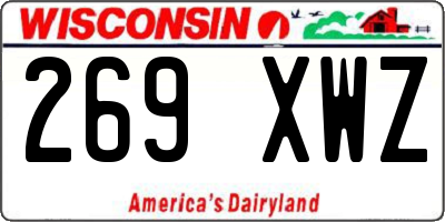WI license plate 269XWZ