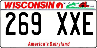 WI license plate 269XXE