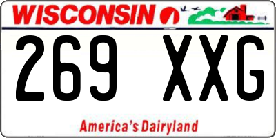 WI license plate 269XXG