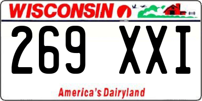 WI license plate 269XXI