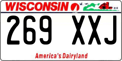 WI license plate 269XXJ