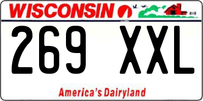 WI license plate 269XXL