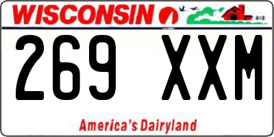 WI license plate 269XXM