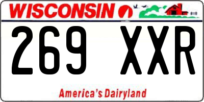 WI license plate 269XXR