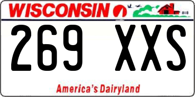 WI license plate 269XXS