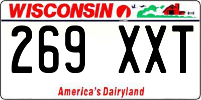 WI license plate 269XXT