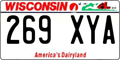 WI license plate 269XYA