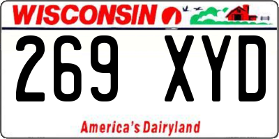 WI license plate 269XYD