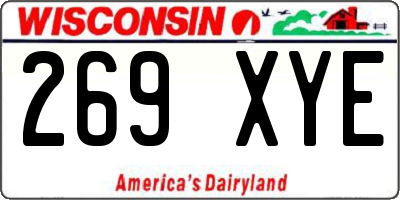 WI license plate 269XYE