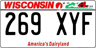WI license plate 269XYF
