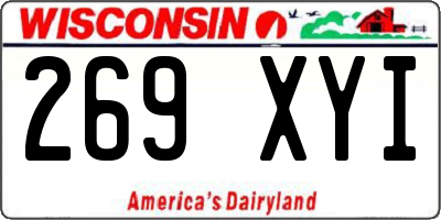 WI license plate 269XYI