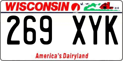 WI license plate 269XYK