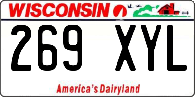 WI license plate 269XYL