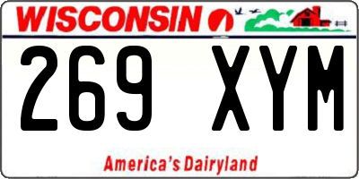 WI license plate 269XYM