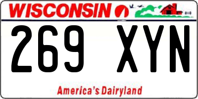 WI license plate 269XYN