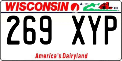 WI license plate 269XYP