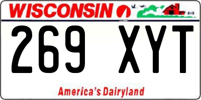 WI license plate 269XYT