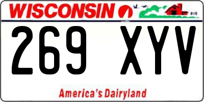 WI license plate 269XYV